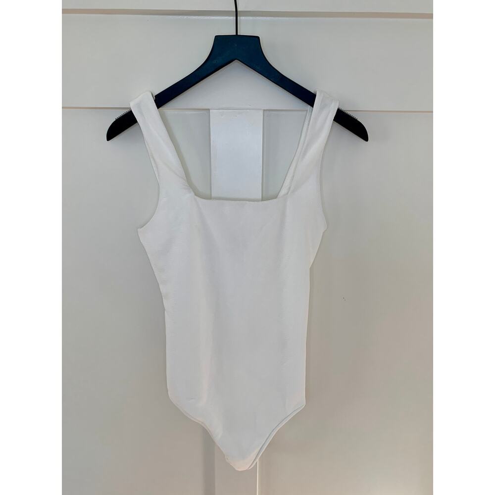 Show Me Your Mumu Dory Bodysuit in Bone Stretch Small Sleeveless Textured NWOT